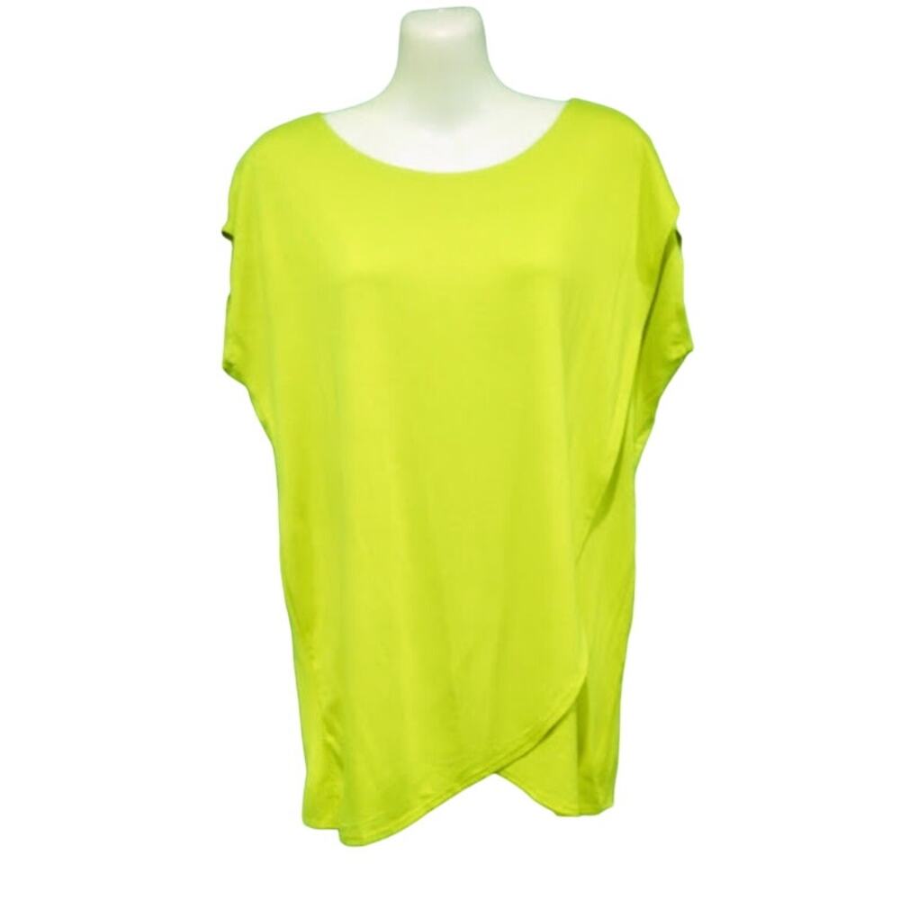 Nally & Millie Cap Sleeve Wrap Top, Lime, Size‎ S